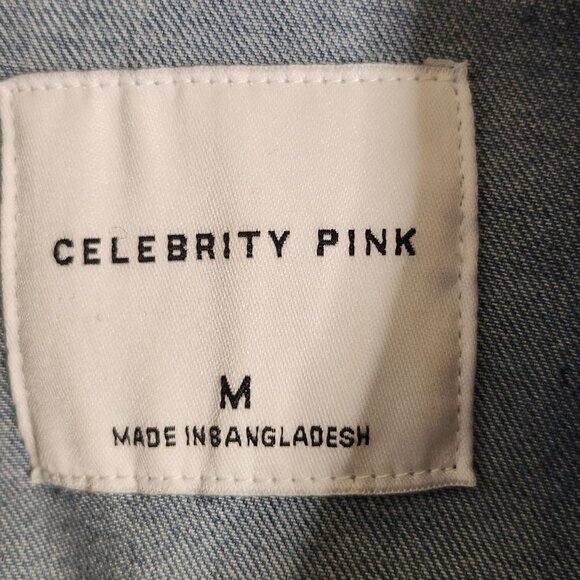 Celebrity Pink Cropped Stretch Denim Trucker Jacket Size M - Picture 5 of 6
